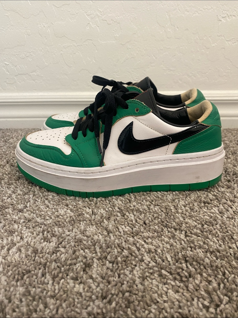 Women’s Green & White Low-Top Nikes